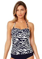 Zebra Shadow Twist Bandeau Swim Top