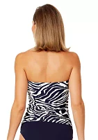 Zebra Shadow Twist Bandeau Swim Top