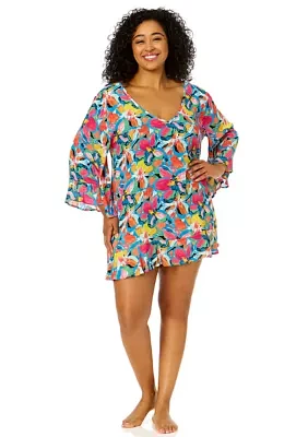 Plus Flounce Tunic Swim Cover Up