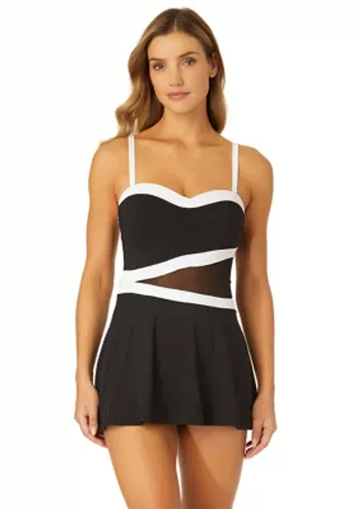 Mesh Bandeau Swim Dress