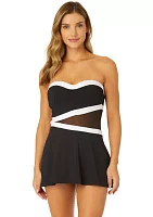 Mesh Bandeau Swim Dress