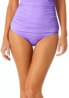 CONVERTIBLE SHIRRED HI-LOW BIKINI BOTTOM