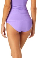 CONVERTIBLE SHIRRED HI-LOW BIKINI BOTTOM