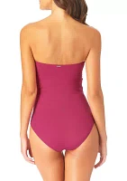 Live Color Shirred Bandeau One Piece Swimsuit