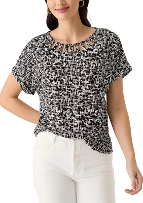 Women's Knit Printed Top