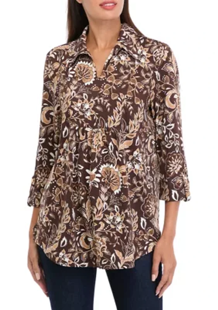 Women's 3/4 Sleeve Printed Tunic