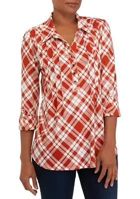 Women's Printed Button Down Top