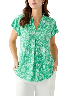 Women's Printed Knit Eyelet