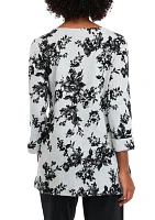 Women's 3/4 Sleeve Printed Swing Top