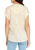 Women's Printed Dolman Sleeve Top