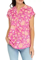 Women's Printed Dolman Sleeve Top