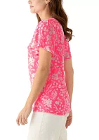 Women's Printed Smocked Detail Top