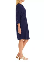 Women's Solid Henley Dress