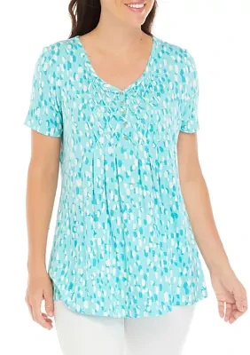 Women's Short Sleeve Honeycomb Top