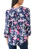 Women's Henley Printed Top