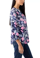 Women's Henley Printed Top