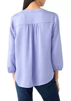 Women's Henley Solid Top