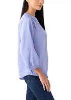 Women's Henley Solid Top