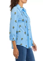 Women's Printed Collared Shirt