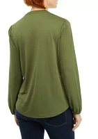 Long Sleeve Knit Henley Shirt