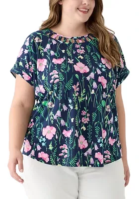Plus Printed Knit Top