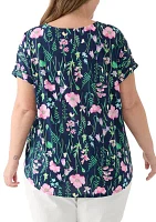 Plus Printed Knit Top