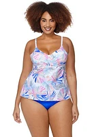 Plus Grace Bay Twist Front Aries Tankini Style Swim Top