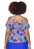 Plus Tropicana Gardens Tortuga Tankini Swim Top