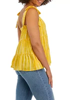 Juniors' Tiered Tie Shoulder Top