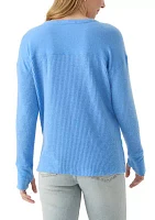 Women's Textured Cozy Knit Henley Shirt