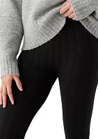 Women's Cable Knit Fleece Leggings