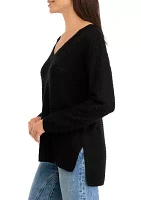 Women's V-Neck Tunic Sweater