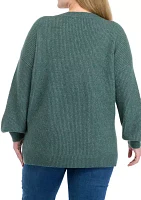 Plus Knit V-Neck Sweater