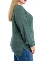 Plus Knit V-Neck Sweater