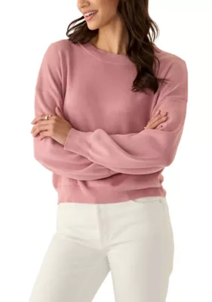 Women's Fine Gauge Flat Crew Neck Sweater