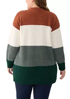 Plus Color Block Cardigan