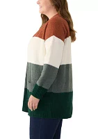 Plus Color Block Cardigan