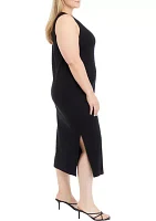 Plus Tank Midi Dress with Side Slit