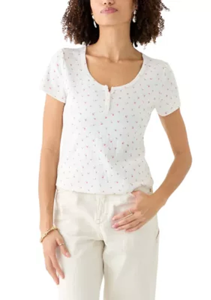 Women's Short Sleeve Henley T-Shirt