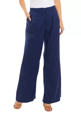 Women's Pleat Front Wide Leg Pants