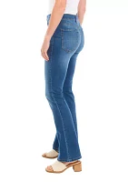 Women's High Rise Button Flare Jeans