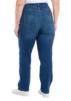 Plus Mid Rise Straight Stretch Jeans