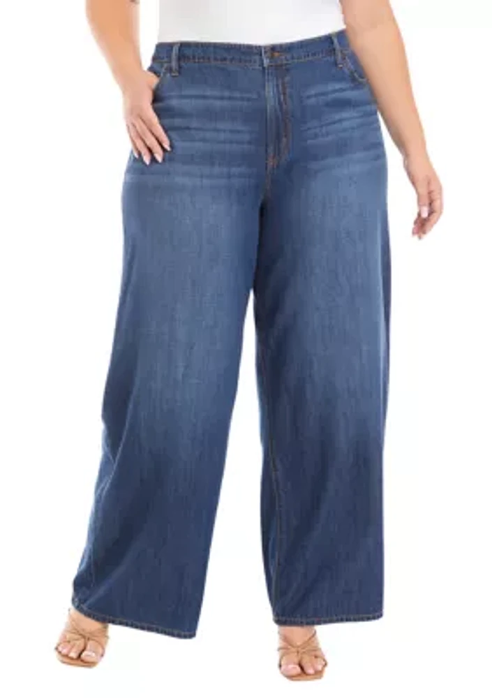 Plus Wide Leg Soft Jeans