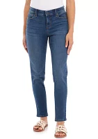 Petite 5 Pocket Mid Rise Skinny Stretch Jeans