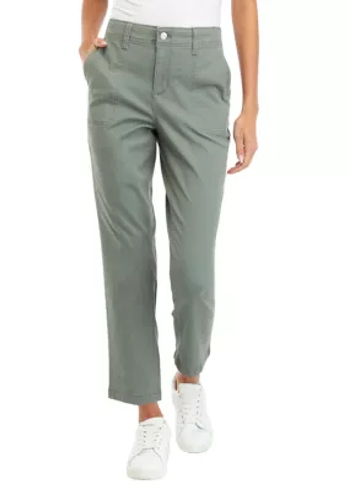 Petite High Rise Slim Straight Utility Pants