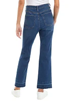 Petite High Rise Crop Flare Jeans with Release Hem