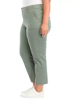 Plus High Rise Slim Straight Utility Pants