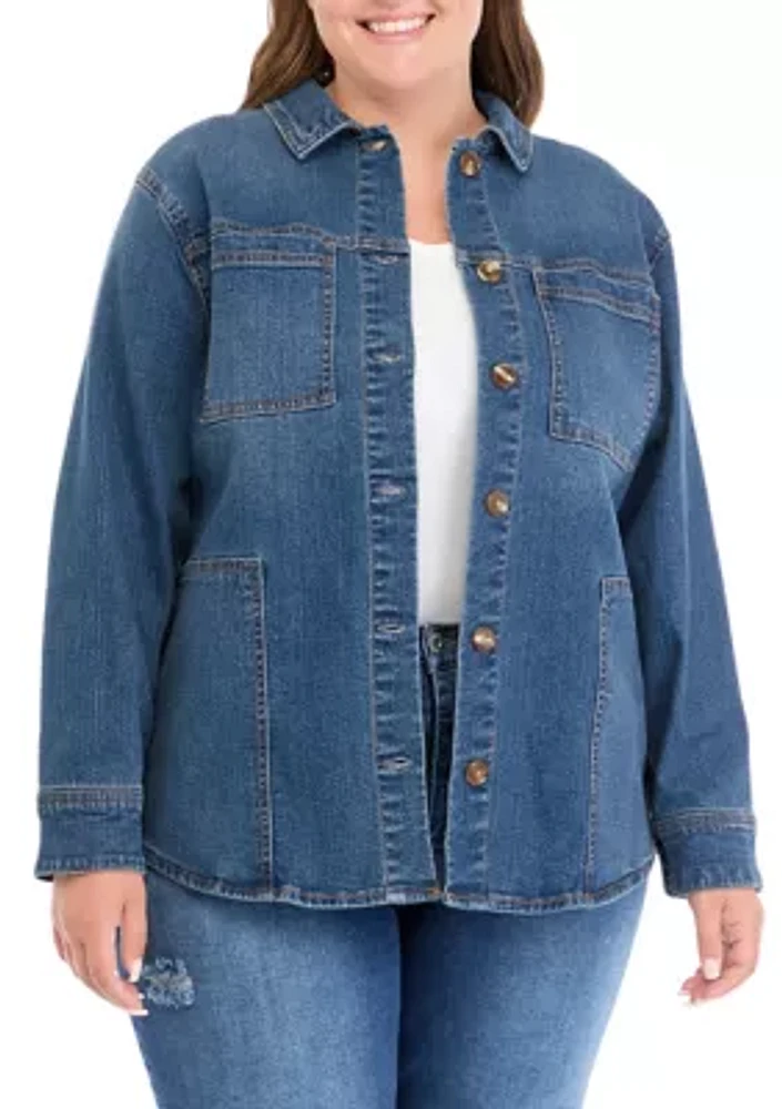 Plus Denim Shacket