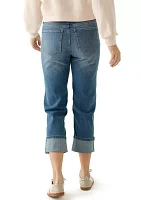 Women's High Rise Wide Cuff Straight Jeans