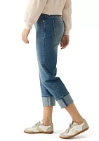 Women's High Rise Wide Cuff Straight Jeans